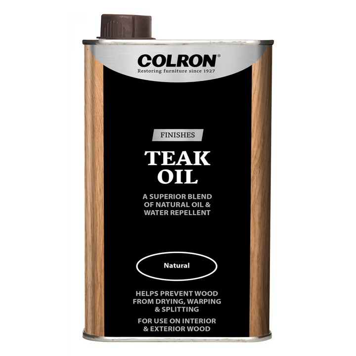 Uleiul pentru lemn sporeste frumusetea naturala a lemnului Colron Teak Oil 500ml