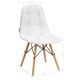 Scaun 4Rico QS-185, stil scandinav, ecologic, alb, cu structura metalica neagra, picioare din lemn de fag, set complet