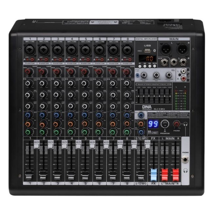 Аудио миксер Natec, DNA HLC 8 MK2, 8 канала, аналогов, 96x24x10см