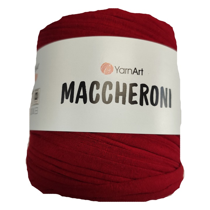 Fir Textil, YarnArt, Maccheroni, pentru crosetat si tricotat, bumbac, rosu inchis, 110 m