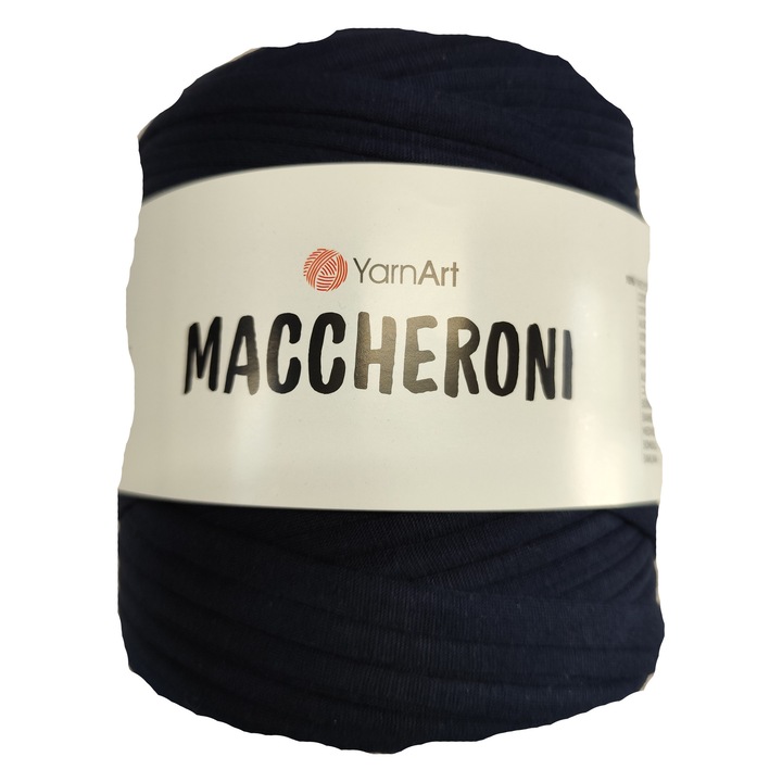 Fir Textil YarnArt Maccheroni, pentru crosetat si tricotat, bumbac, bleumarin, 110 m