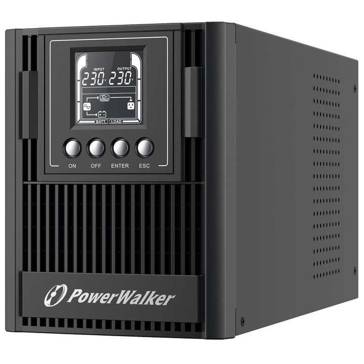 UPS Power Walker VFI 1000 AT FR, 3x iesire, USB/RS-232, LCD, negru, 191x140x327mm