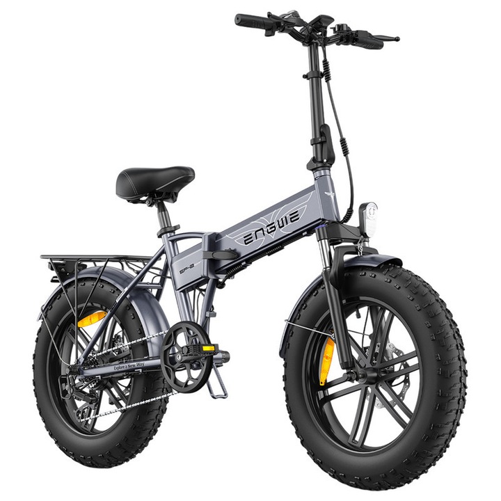 Bicicleta electrica pliabila, ENGWE, EP-2 Boost, 250W, 48V 13Ah, anvelope 20x4.0 inch, viteza maxima 25km/h, autonomie 120km, frane mecanice fata si spate, gri