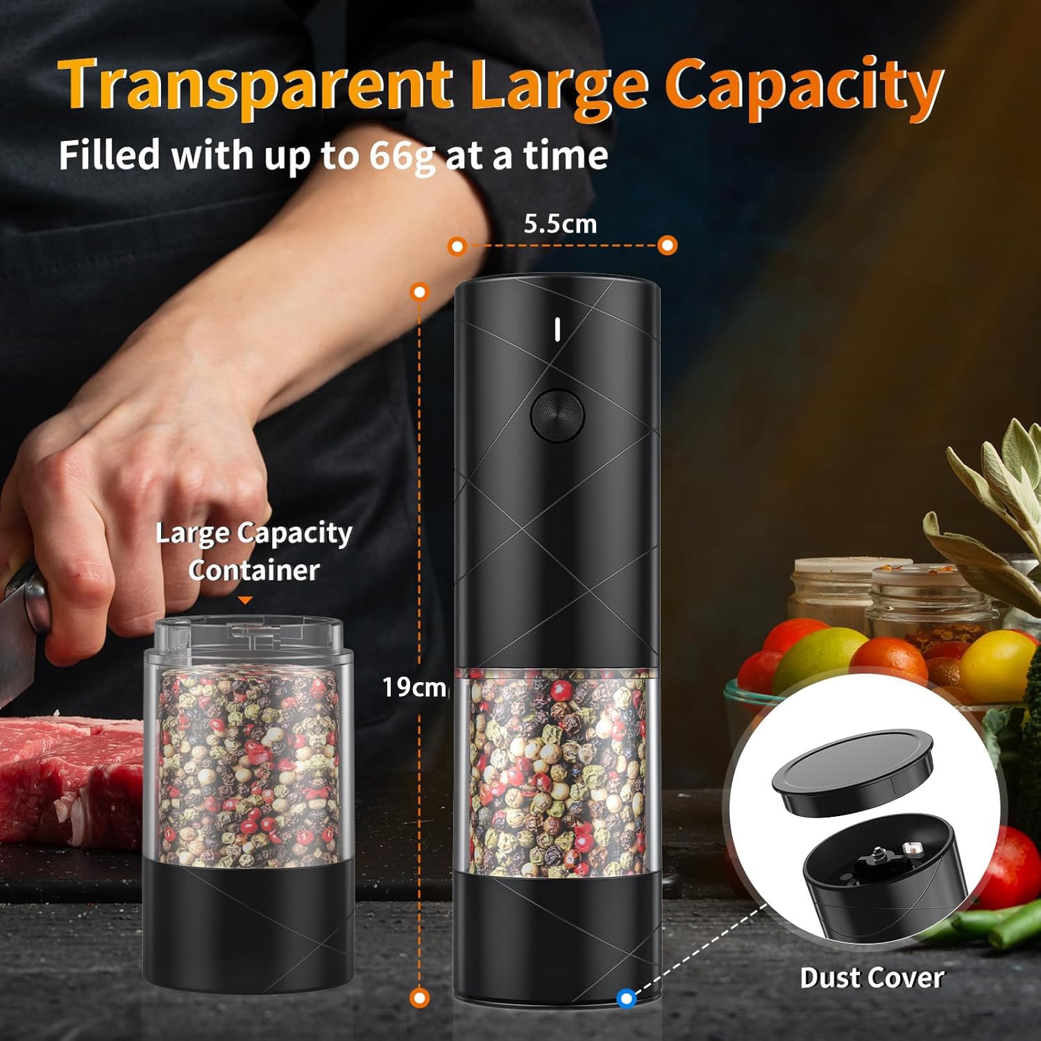 Tritaglio Elettrico USB Con Capacità 100 Ml – Portatile, Ricaricabile, Perfetto Per Aglio, Peperoncino E Verdure