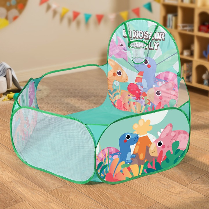 Детска площадка Dantrol, сгъваем басейн, зелен динозавър, 75x60x60см