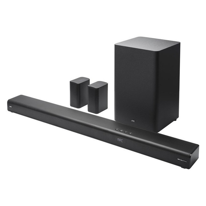 Саундбар JVC TH-E874B 5.1.2, Безжичен субуфер, Dolby Atmos, 1000x67x105 мм, Черен