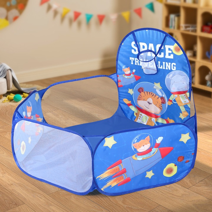 Площадка за деца Dantrol, сгъваем басейн, 75x60x60 см, син, за деца от 18 месеца до 8 години