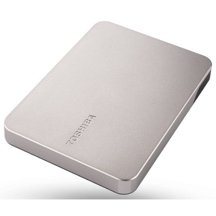 Външен твърд диск TOSHIBA Canvio Flex 2 TB 2.5", сребрист, 5000 Mbit/s, USB 3.2 Gen 1