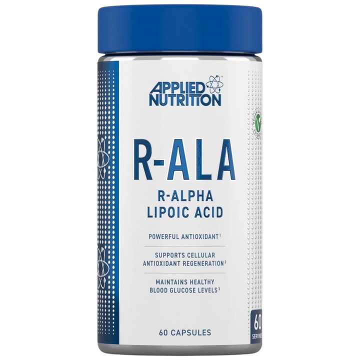 Supliment alimentar Applied Nutrition R-ALA 200 mg acid R-alfa lipoic, 60 capsule