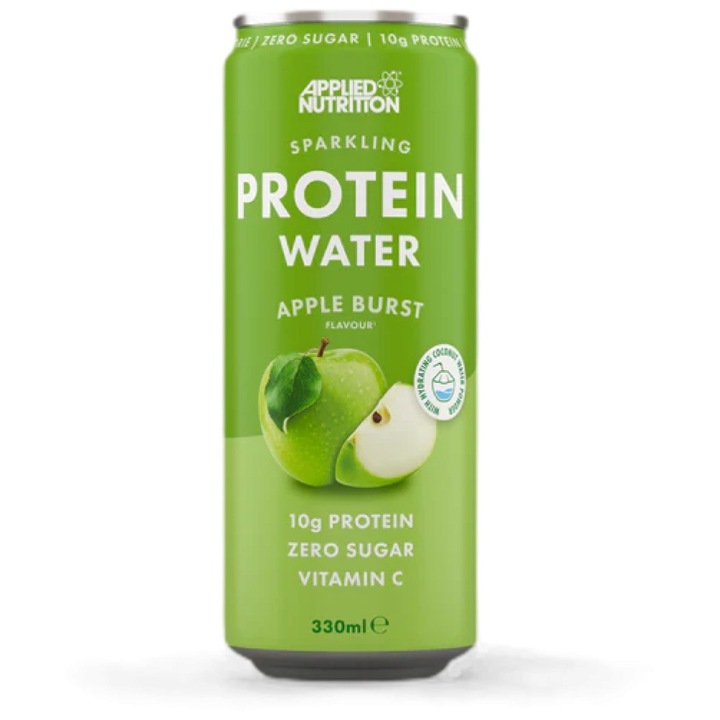 Хранителна добавка Applied Nutrition Sparkling Protein Water Ready-To-Drink Sugar-Free Can 10g Hydrolysed Collagen Peptides, Ябълка, 330 мл