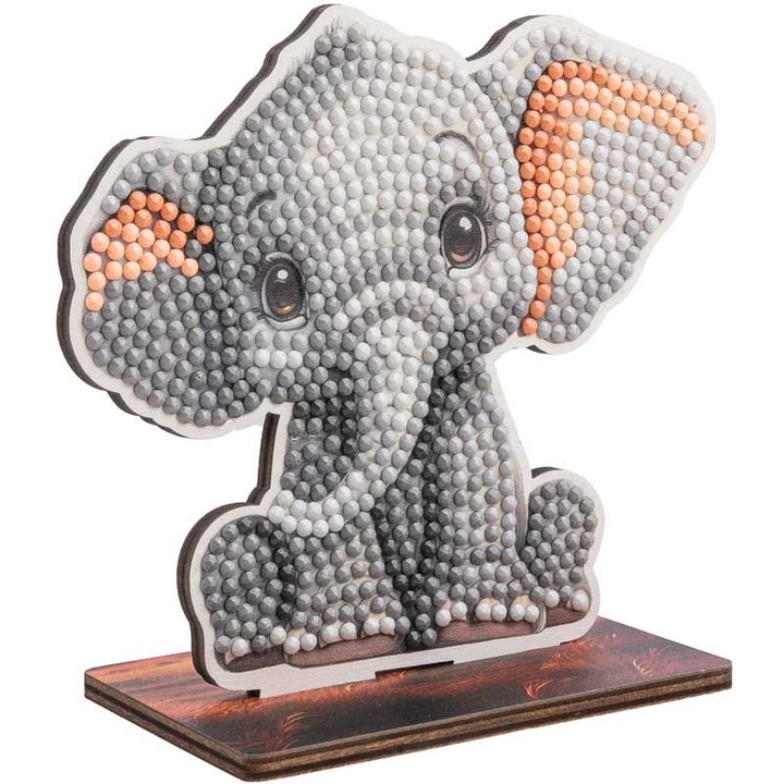 Комплект за диамантена бродерия, Craft Buddy, Crystal Art Buddies, Слон, 7 части