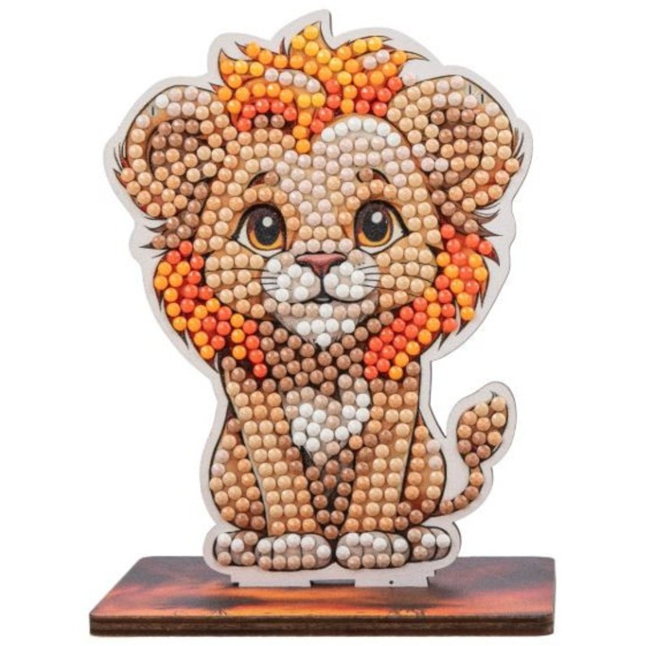 Комплект за диамантена бродерия, Craft Buddy, Crystal Art Buddies, Лъв, 7 части