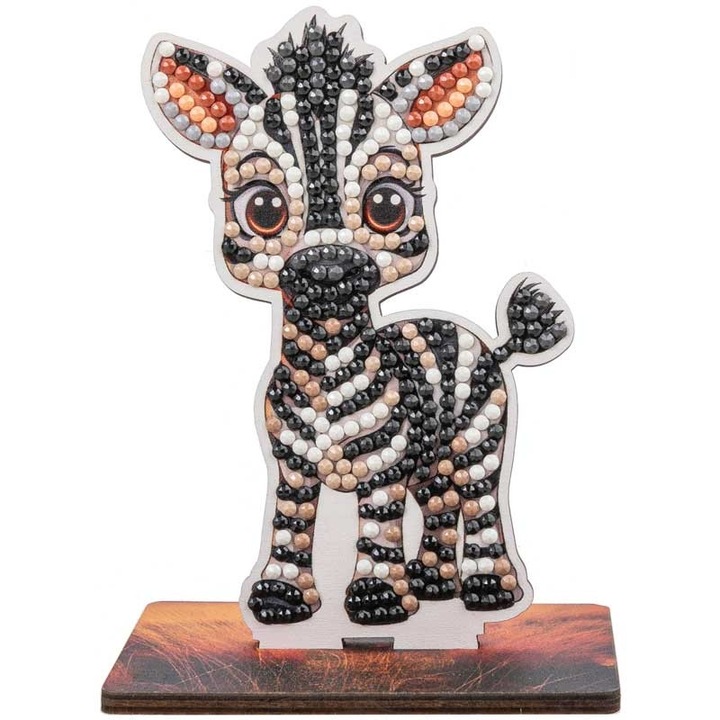 Комплект за диамантена бродерия, Craft Buddy, Crystal Art Buddies, Зебра, 7 части