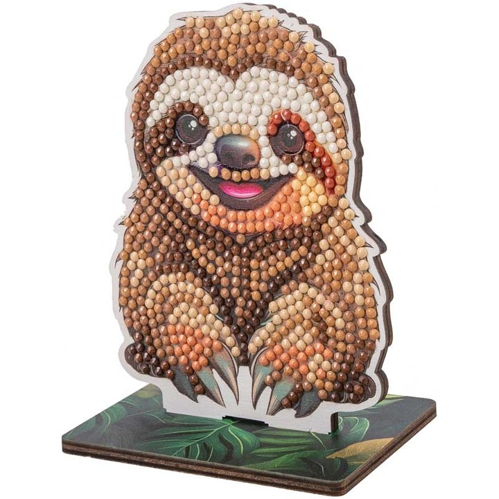 Комплект за диамантена бродерия, Craft Buddy, Crystal Art Buddies, Ленивец, 7 части