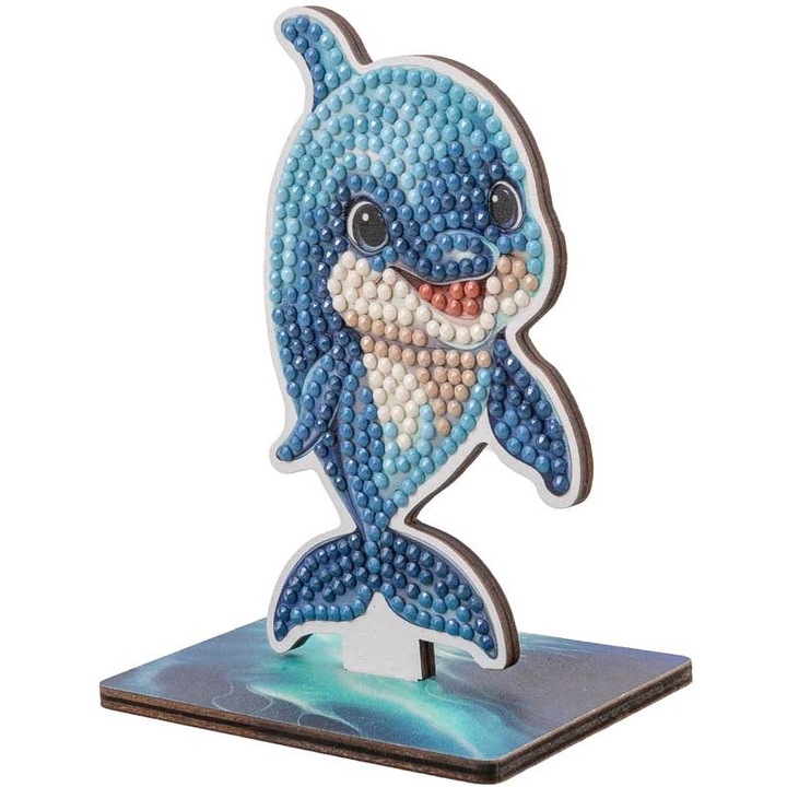 Комплект за диамантена бродерия, Craft Buddy, Crystal Art Buddies, Делфин, 7 части