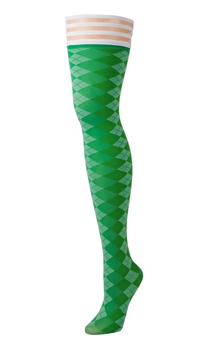 Sosete sport dama, Kix'ies Golf Argyle, antiderapante, albastru, romburi
