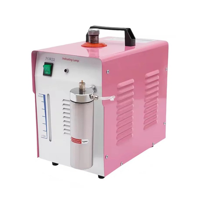 Akril polírozó gép, 60L, rózsaszín, 28x44x36cm, 2 lángoló hegyű készlet