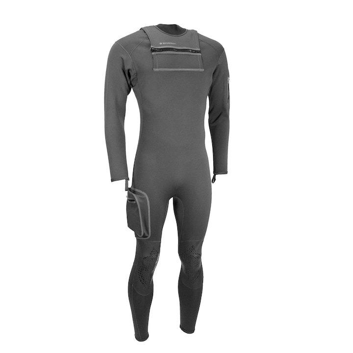Costum de scufundări pentru bărbați Sharkskin T2 Chillproof, fleece presat cu fibre speciale, mărimea S, Gri titan