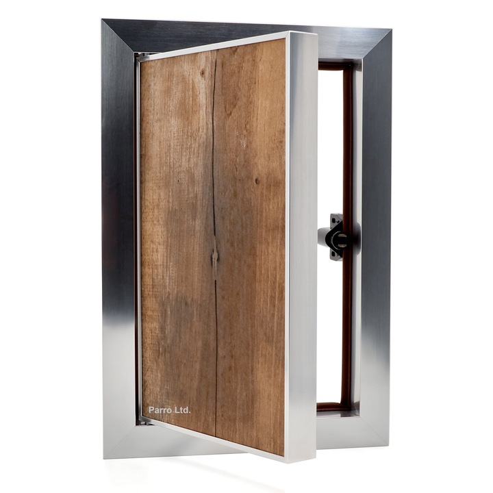 Usa de inspectie, Cadru din aluminiu, 300 x 400 mm, Crom, Plasabil