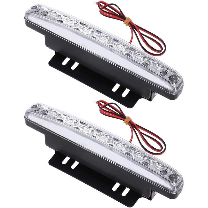 Set lumini LED zi auto, alb, 15.5x4x1.5cm, 12V, rezistent apa