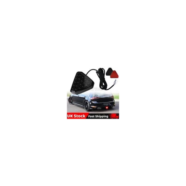 Lumina frana triunghiulara 19 LED rosu negru 12V universal
