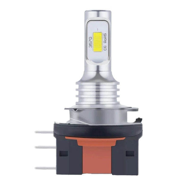 H15 LED крушка за фар за мъгла, жълта, 1500LM, 2SMD