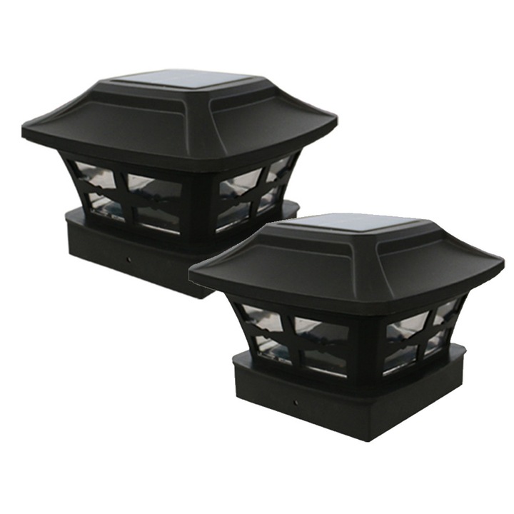 Set 2 Lampi Solare pentru Gard, Rezistente la Intemperii, Alb Rece, 6-8h Autonomie