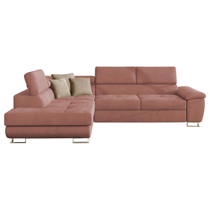 Coltar rabatabil Alvin Stanga, MIRJAN 24, roz + bej, 202x270x71 cm