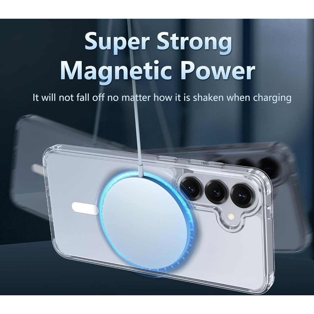 Husa magnetica transparenta pentru telefon mobil, compatibila cu MagSafe, MDUG®, protectie militara, anti-ingalbenire, seria clasica, transparenta, potrivita pentru Samsung Galaxy S24FE