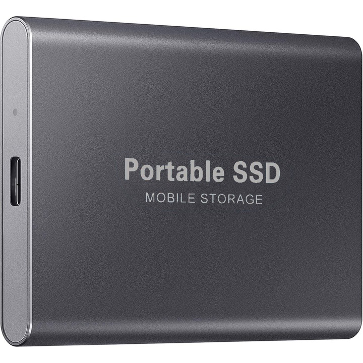 SSD външен твърд диск, 4TB, Puepoul, 50MB/S, удобен, с USB 3.1 C порт, надеждно съхранение за игри, студенти, професионалисти, поддържа PC, лаптоп и Mac, черен