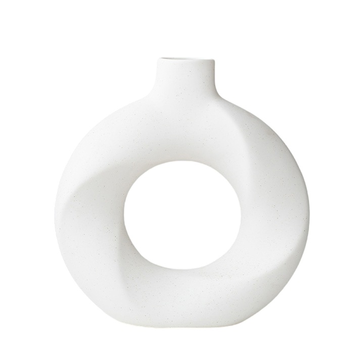 Vaza Decorativa, Feicaeesa®, Ceramica, Circular, Alb, Pentru camera de zi, Dormitor, Camera de studiu