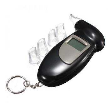 Alcool tester digital cu display LCD, Etilotest digital, 5 mustiucuri incluse, plastic Alcool tester digital cu display LCD, Etilotest digital, 5 mustiucuri incluse, plastic