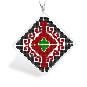 Pandantiv GANELLI din ceramica cu Motive nationale romanesti- zona Muntenia-Breaza (rosu) Pandantiv GANELLI din ceramica cu Motive nationale romanesti- zona Muntenia-Breaza (rosu)