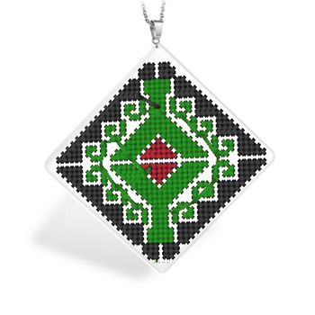 Pandantiv GANELLI din ceramica cu Motive nationale romanesti- zona Muntenia-Breaza (verde) Pandantiv GANELLI din ceramica cu Motive nationale romanesti- zona Muntenia-Breaza (verde)