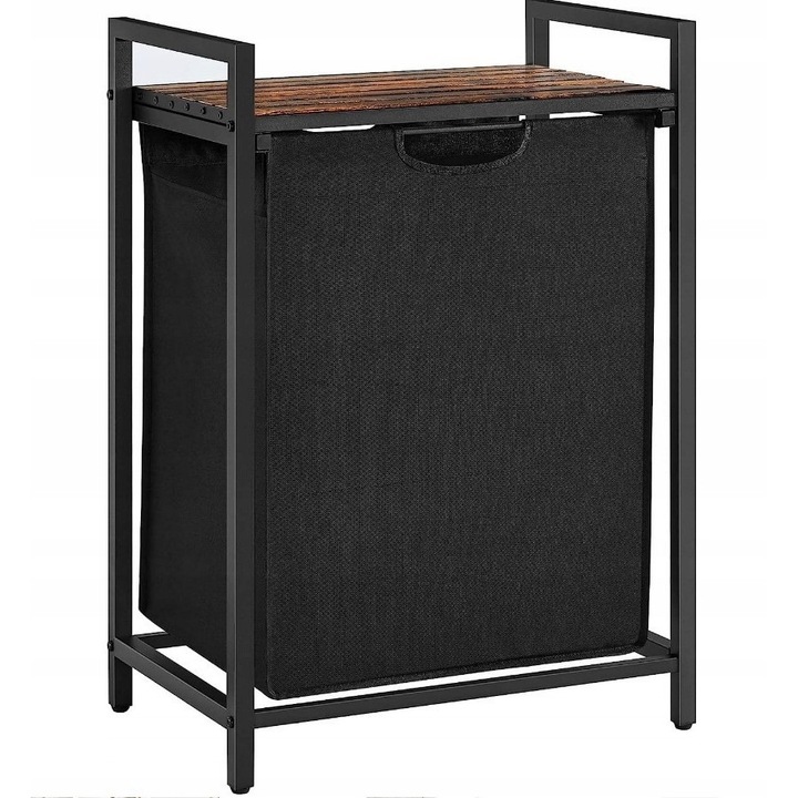 Cos de rufe din lemn, 65l, cu sac detasabil, Maro LOFT 72x50x33cm BADU