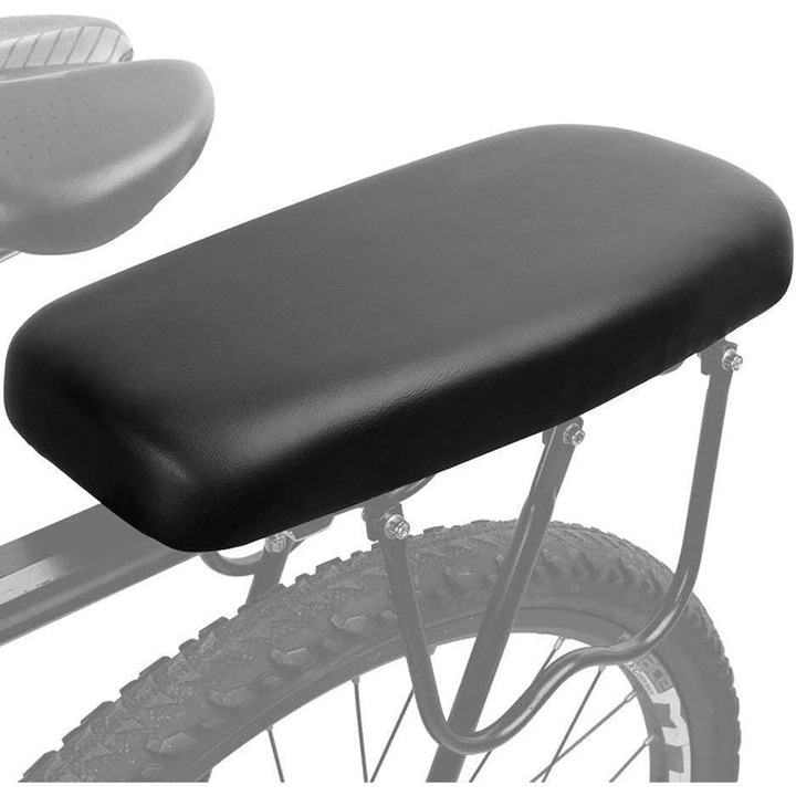 Perna spate bicicleta, piele PU, spuma groasa, negru, universal