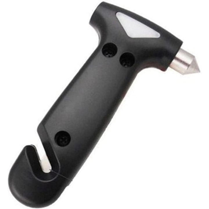 Авариен чук Чук за чупене на прозорци Спасителен чук Автомобилен спасителен чук Нож за предпазни колани Черен