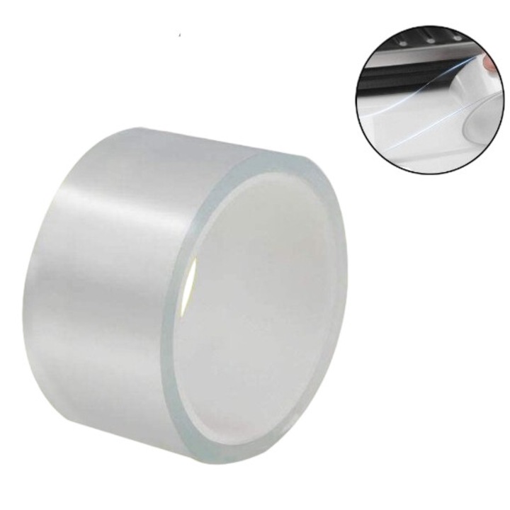 Протектор за праг на врата на кола Протектор за броня от въглеродни влакна 5D гланцово фолио за обвиване на кола Винилово фолио за обвиване на автомобил Самозалепващ Против сблъсък Подходящ за повечето автомобили