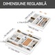 Suport tacamuri extensibil HNSMART, 7 compartimente, alb, 25.5x25.5x4.5cm