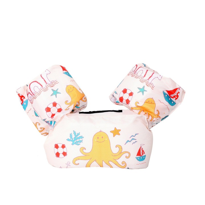 Gyermek mentőmellény, karúszóval, Team, Polipos modell, Krémszínű