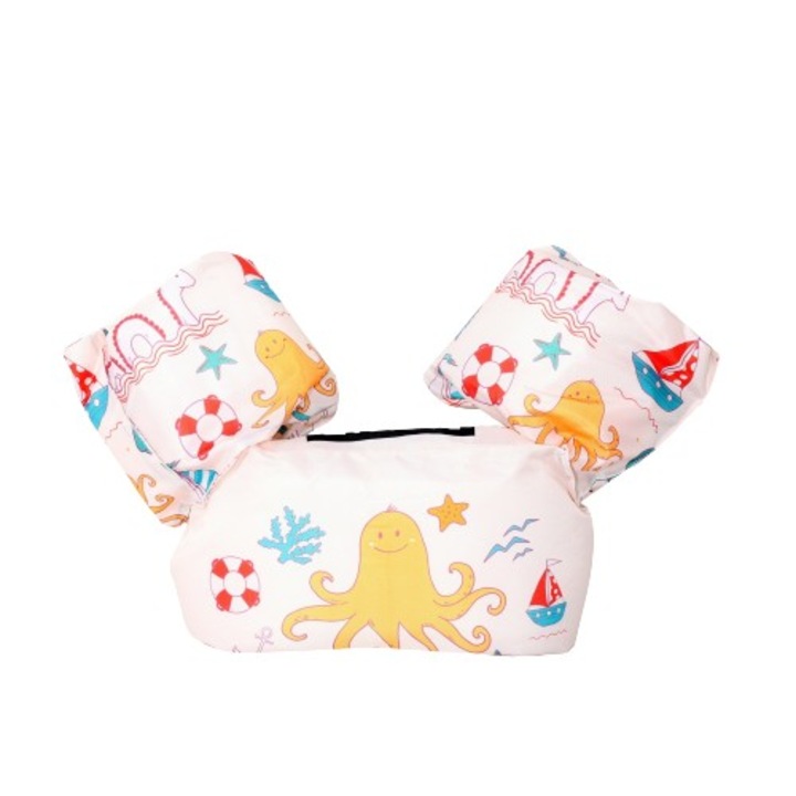 Vesta de salvare pentru copii cu aripioare – crem, sigura si confortabila pentru joaca in apa