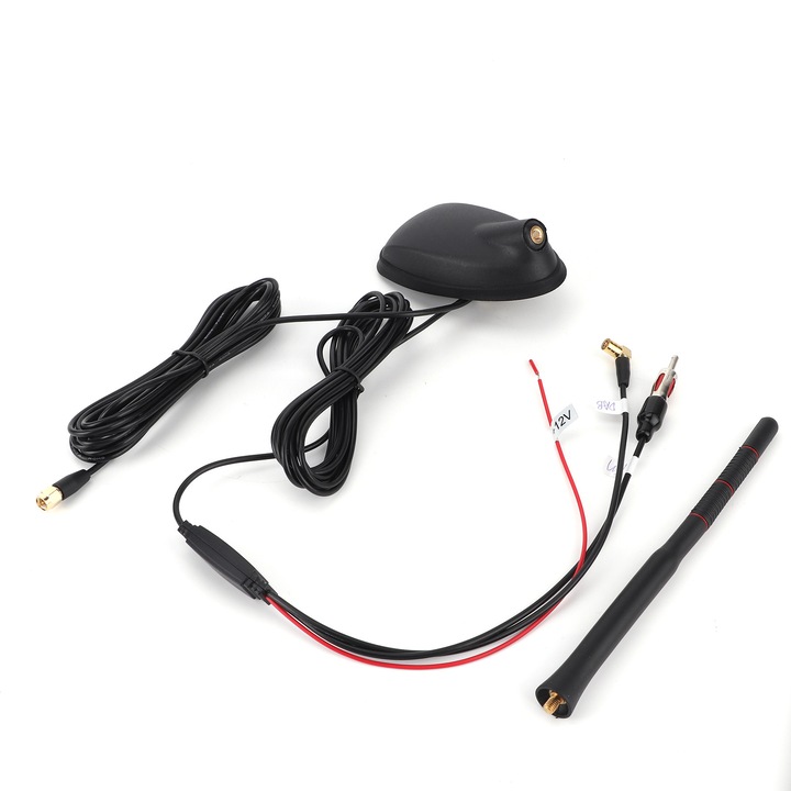 Aktív DAB+GPS+FM autóantenna, erősített, tetőre szerelhető, vízálló, porálló, univerzális