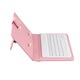 Husa cu tastatura Bluetooth detasabila Fokelyi pentru telefoane 4.5''-6.8'', roz, dimensiuni 21x14x4cm