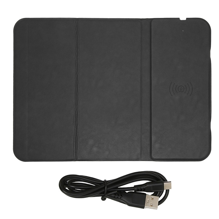 Mousepad cu incarcare wireless, foldabil, protectie de siguranta, gri, 5V-12V