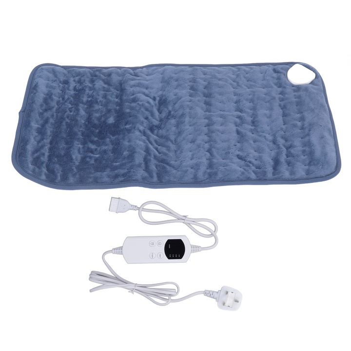Електрическо нагряващо одеяло, многофункционално, регулиране на температурата, кадифен материал, синьо, 220-240V