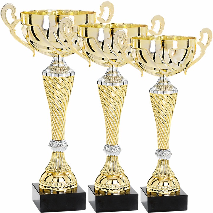 Set 3 Cupe Metal, Plastic, Marmura 40, 36, 33 cm