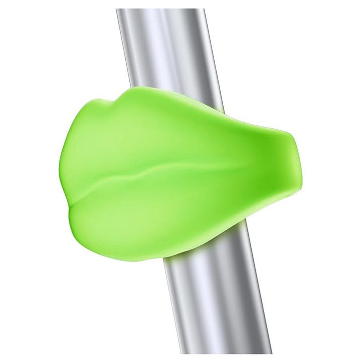 Lumina Stop Bicicleta in Forma de Buza, USB Reincarcabila, Rezistenta la Apa si Vizibilitate de 180°, Verde