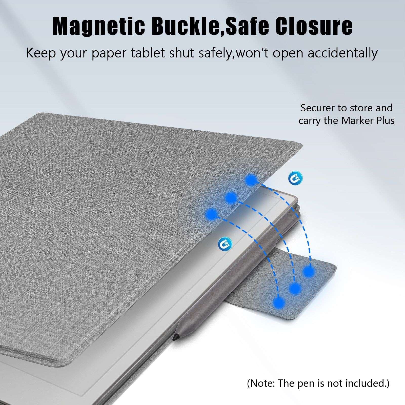 Husa tableta pentru Remarkable Paper Pro 11.8"(2024), ulta slim, design magnetic, usor, functie wake up - sleep, inchidere magnetica, waterproof, anti zgarieturi, anti pete, gri