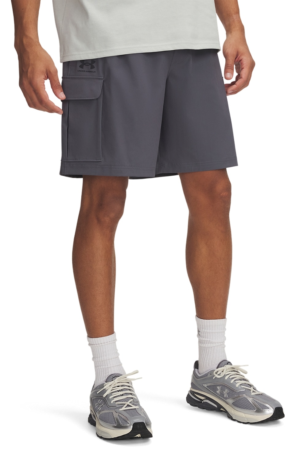 Under Armour, Pantaloni scurti cargo lejeri Vibe, Gri carbune, M