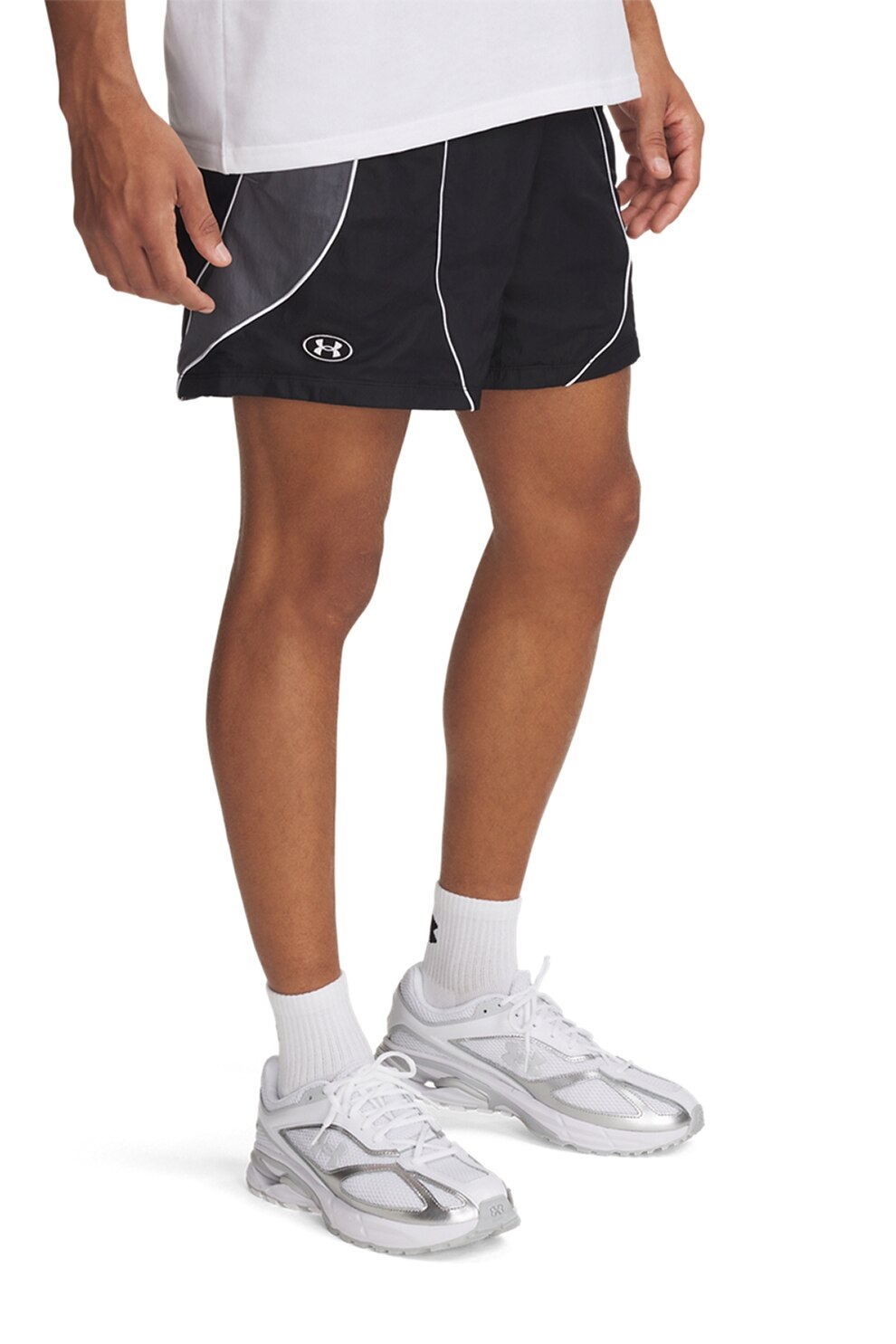 Under Armour, Pantaloni scurti pentru volei Icon, Negru, Gri inchis, M
